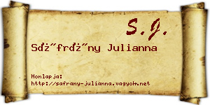 Sáfrány Julianna névjegykártya
