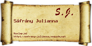 Sáfrány Julianna névjegykártya
